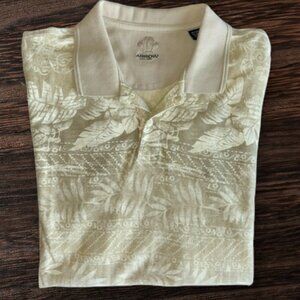 ARROW Men's Short Sleeve Polo/Golf Shirt Size XL Tropical Leaf Print